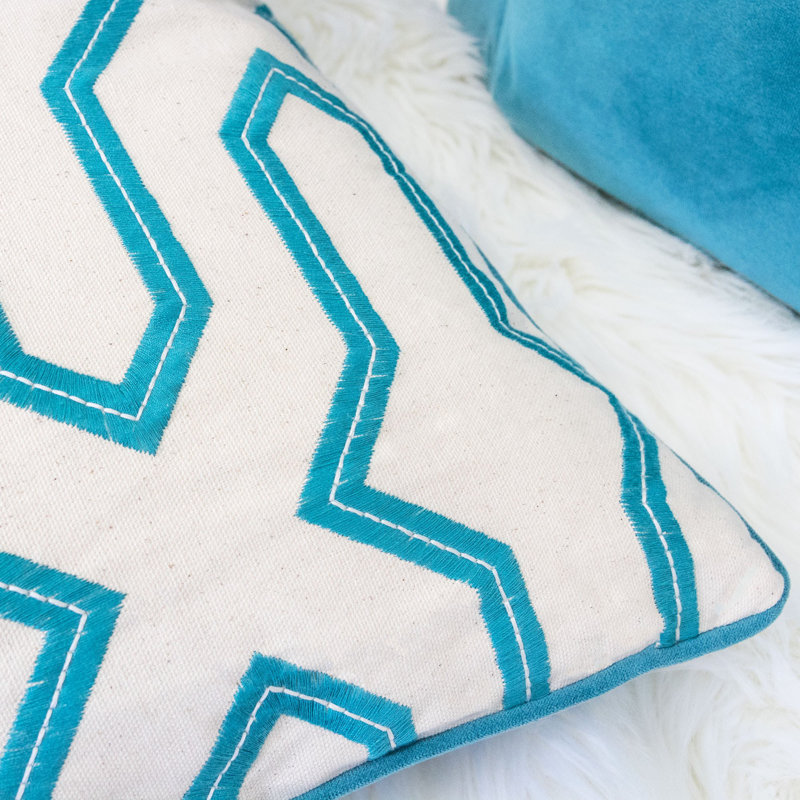 Embroidered Cotton Throw Pillow
