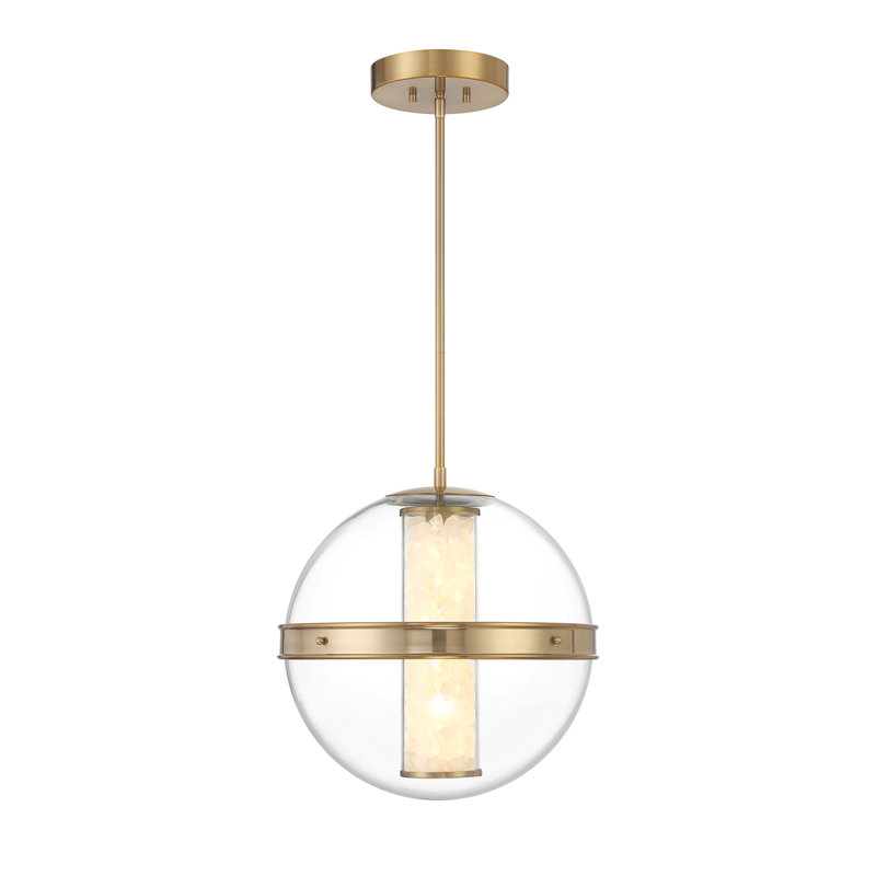 Brayden Studio® Gokul - Wide Led Pendant In Celeste Brass Finish, 18.38" H x 16.63" W x 16.63" D, 4