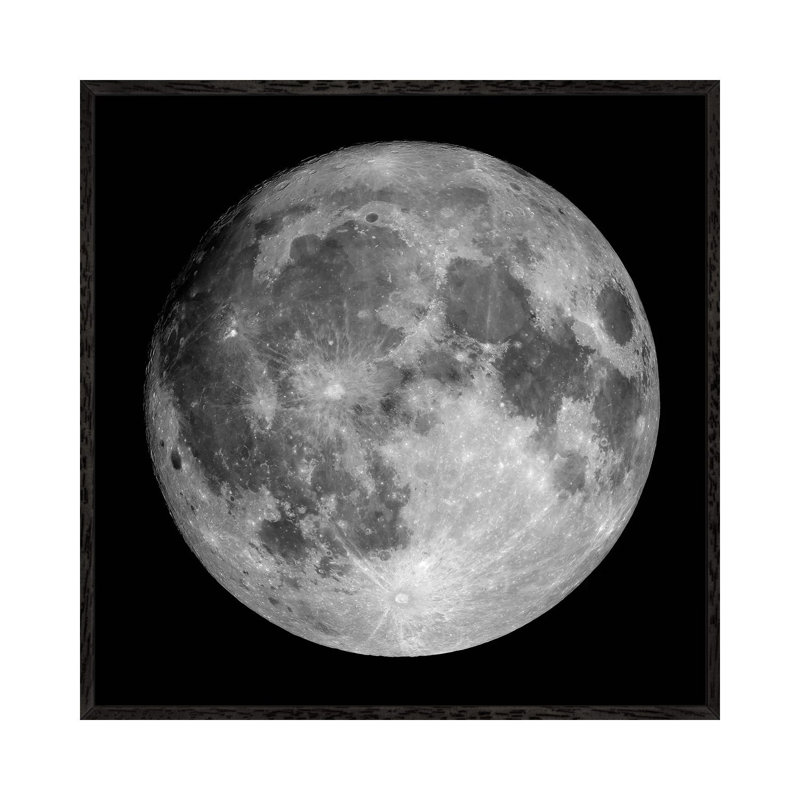 Full Moon by Roth Ritter - Print on Canvas, 45.72 cm H x 45.72 cm W, Black Framed