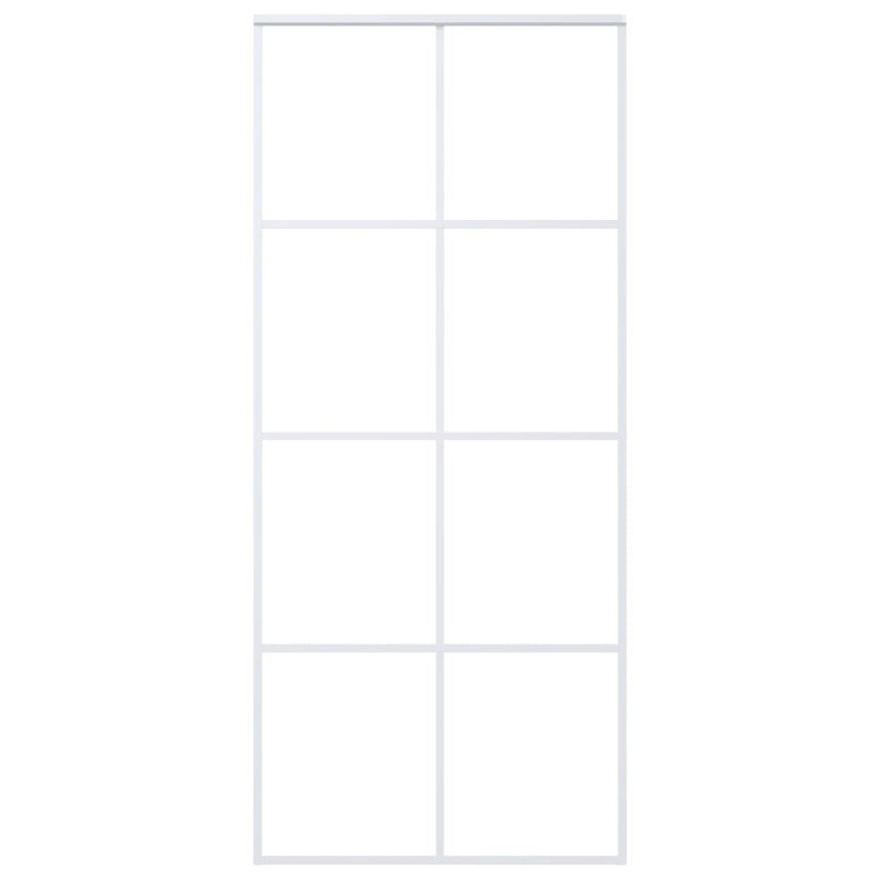 17 Stories Sliding Door ESG Glass And Aluminium 76X205 Cm White, 205cm H x 90cm W x 5cm D