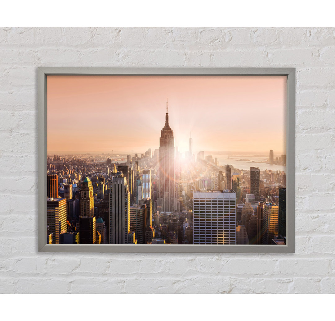 Sun Sparkle Through The Empire State Building - Einzelbildrahmen Kunstdrucke auf Leinwand