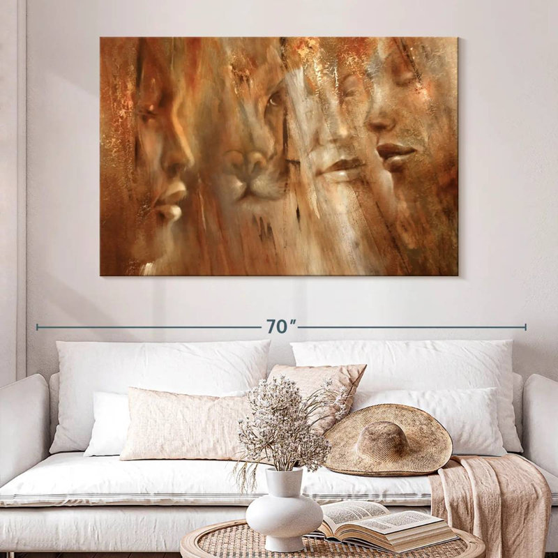 Leisha Faces II, 34" H x 51" W