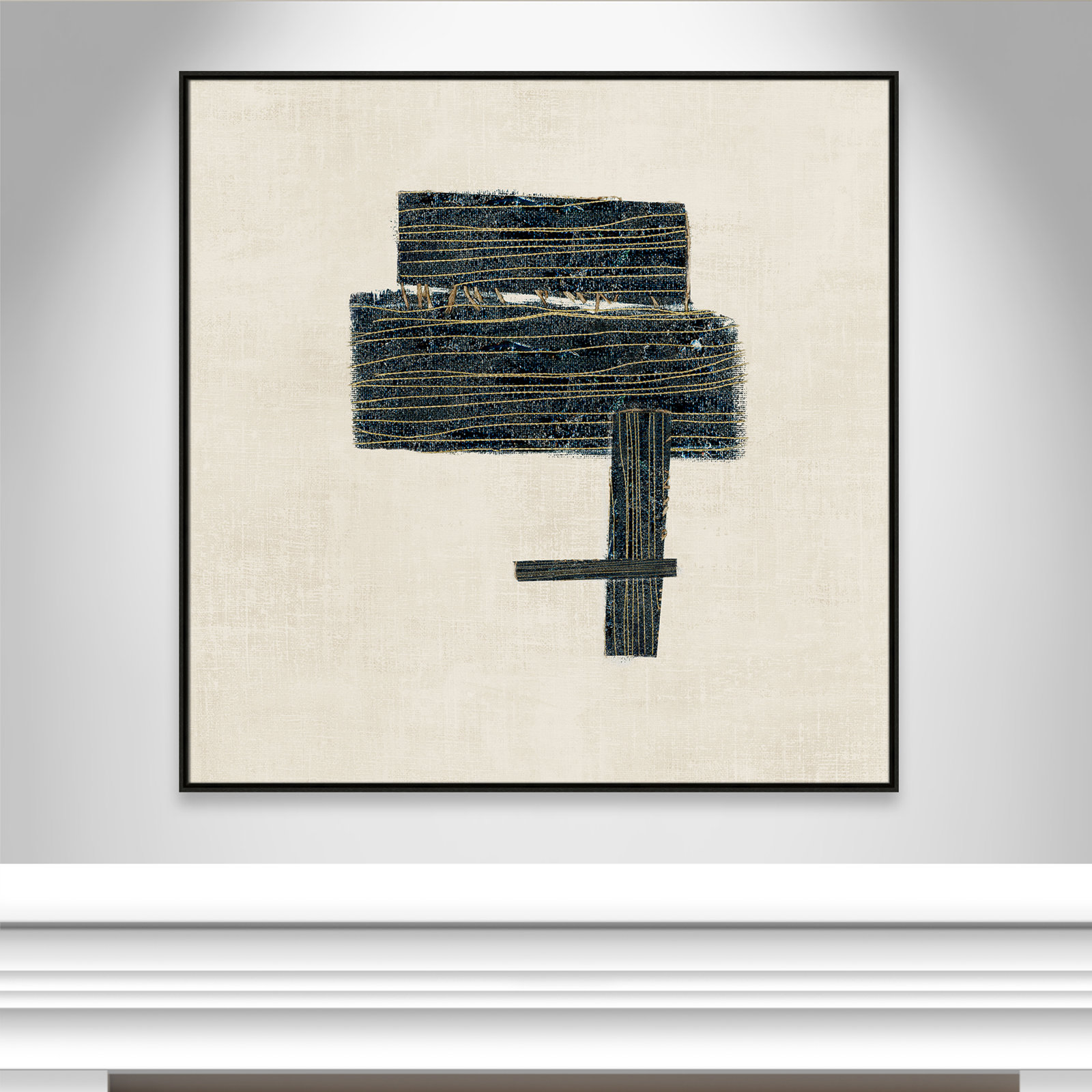 Stiched I Print by , Espresso, 46.5" H x 46.5" W