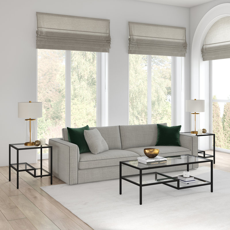 Lovett 45" Wide Rectangular Coffee Table in Blackened Bronze, Blackened Bronze, 17" H x 45" L x 20" W