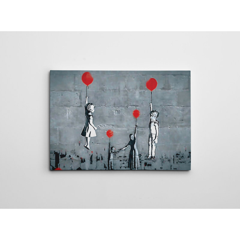 Superbe peinture décorative sur toile Banksy, 19,7 po x 27,6 po | 50% coton / 50% polyester, impression numérique de haute qualité sur toile | Cadre en bois élégant (0,8 x 1,2 pouces) | Parfait pour les amateurs de décoration intérieure et d'art