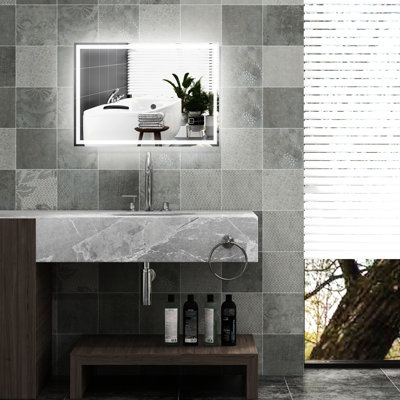 Led Lights Bathroom Mirror - Dimmable With 3 Colors & Memory Function, Touch Control For Easy Handling, Adjustable Brightness Color, Tempered Glass, Wall Mounted, Waterproof, 31.5"x23.5"x1.5