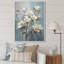 Minimalisme blanc et bleu Magnolias Florescence III sur toile-897443621-952784762