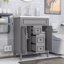 Meuble-lavabo de 36 po avec lavabo supérieur, armoire de rangement moderne avec 2 portes à fermeture douce et meuble-lavabo simple à 2 tiroirs