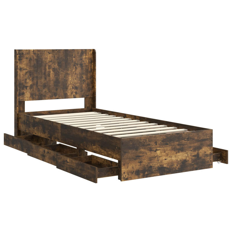 Bed, Small Single (2'6), Smoked Oak