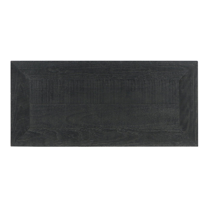 Larson Reclaimed Pine Wood Cabinet, Black