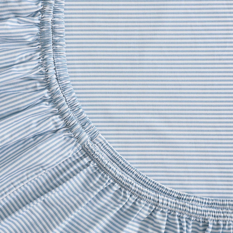 Ensemble de draps en coton percale Tommy Hilfiger, Ensemble de draps pour lit double avec 2 taies d'o, Bleu