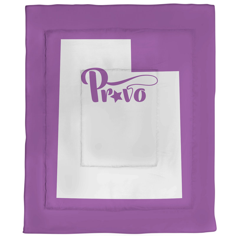 Utah Modern & Contemporary Polyester Percale Comforter, Twin XL Comforter, Violet