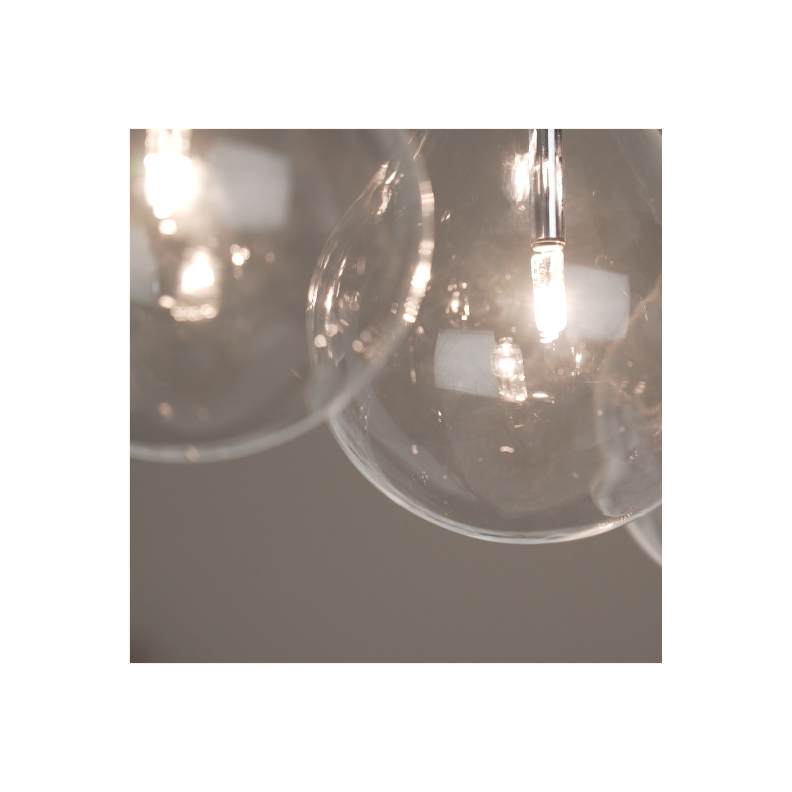 Deva 9 Light Glass Dimmable Pendant, Xenon