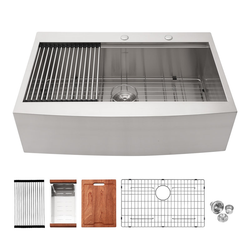33" L x 22" W Farmhouse Kitchen Sink Drop-in Farm Stainless Steel Kitchen Sink Single Bowl Sink