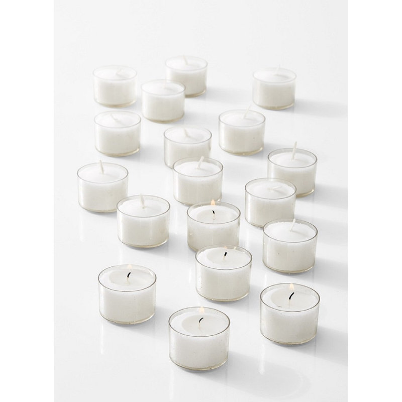 Unscented Tealight Candle with Plastic Holder, 30