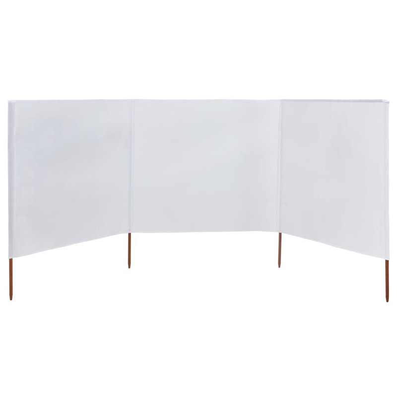 Kendry Solid Wood Folding Room Divider, 3, Sand White, 62.99cm H x 157.48cm W x 3cm D