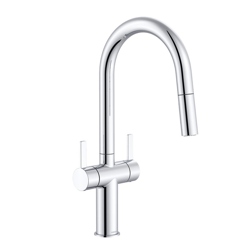 Amalfi 2-Handle Pull Down Sprayer Kitchen Faucet, Chrome