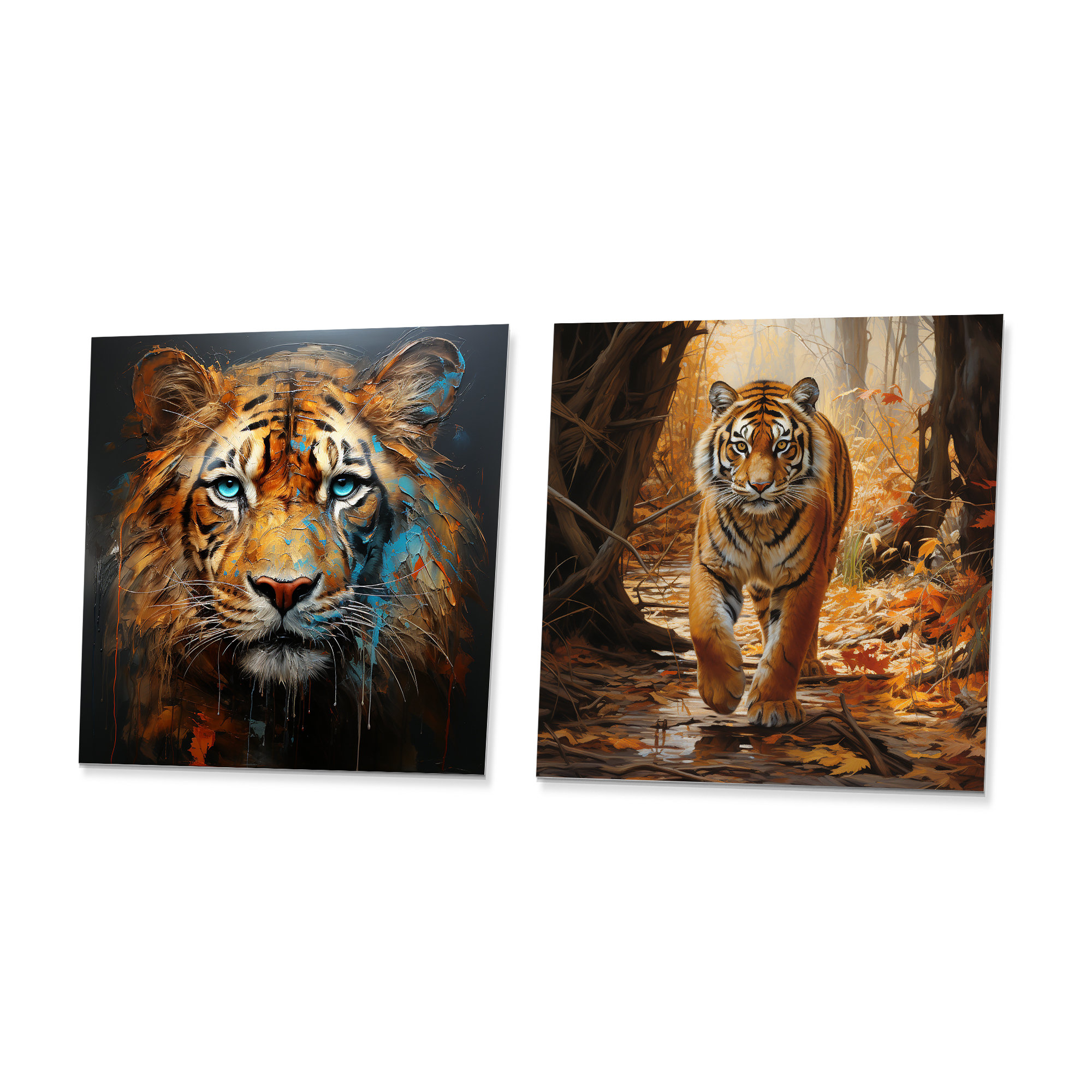Bungalow Rose Brown Jungle Tiger Stare Portrait I - Tiger Metal Wall ...