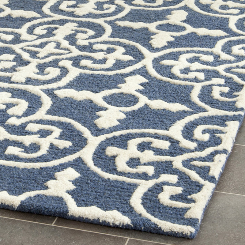Tapis géométrique en laine touffeté à la main Cambridge, Rectangle 11 pi x 15 pi