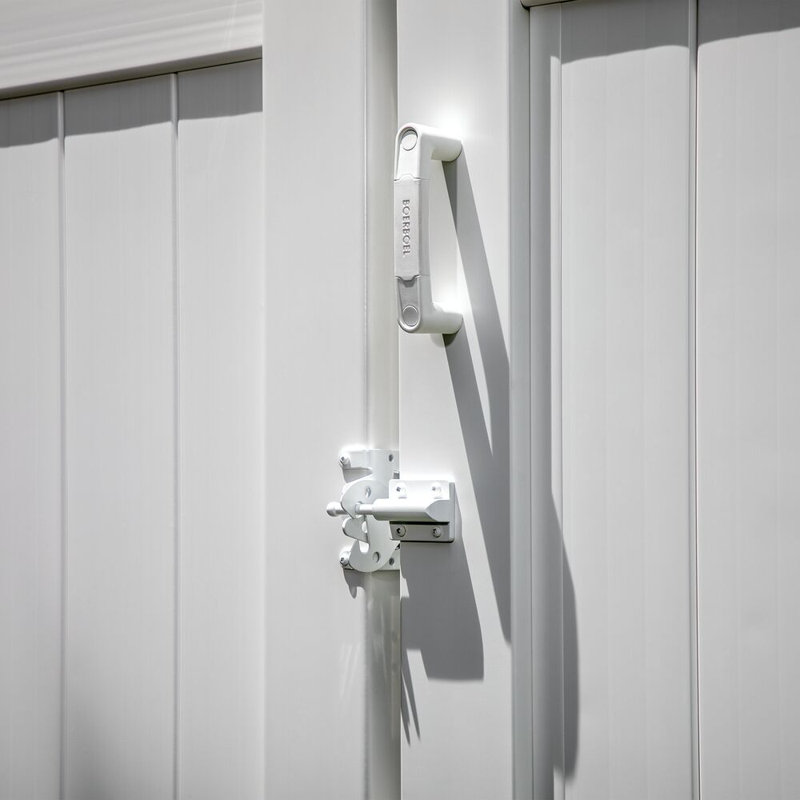 Heavy-Duty White Electronic Gravity Latch Gate