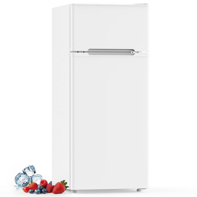 Compact 4.5 Cu.ft. Double-Door Mini Fridge With Separate Freezer – Adjustable & Removable Shelves, For Apartment/Dorm/Office