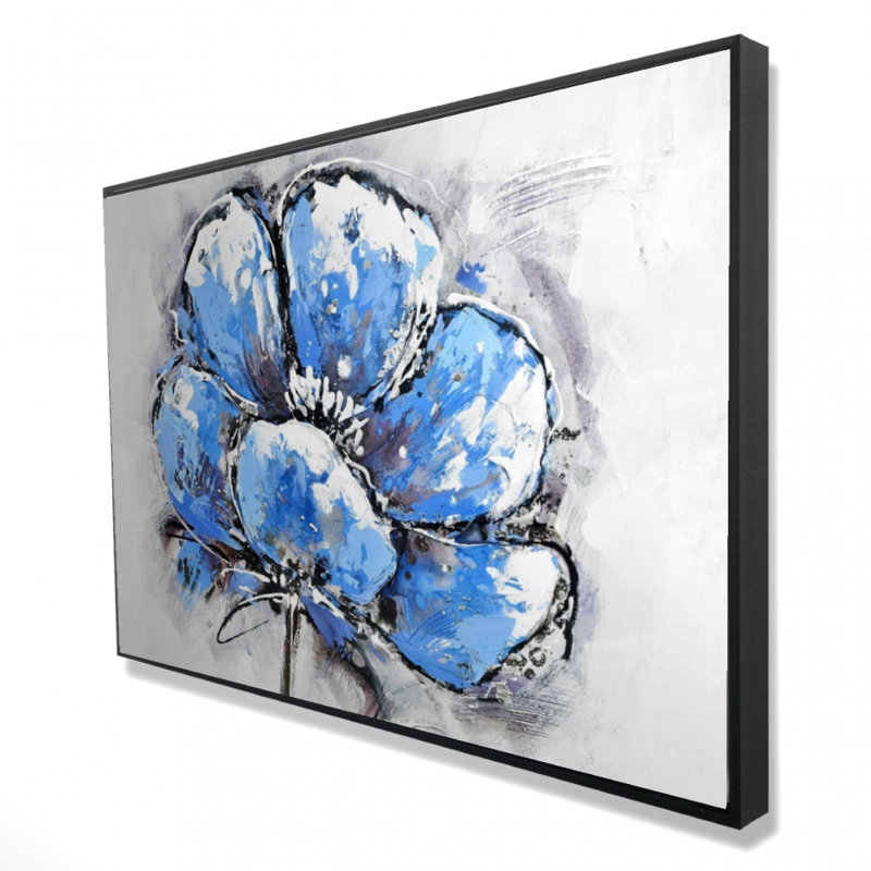 "Pétales bleus abstraits" sur toile