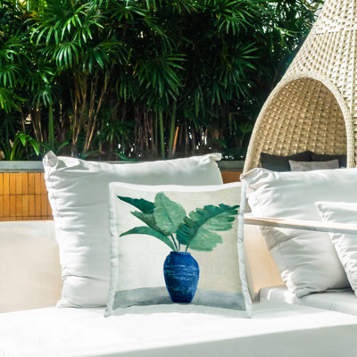 Coussin d'extérieur Fan Palms in Vase