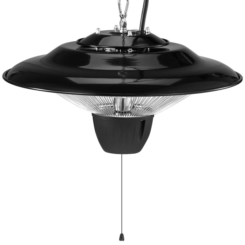 Black and Silver 1500W Electric Hanging Patio Heater