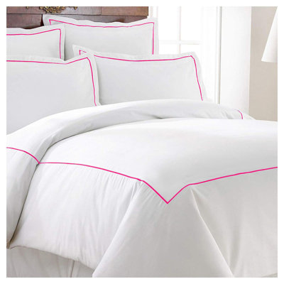 500TC Cotton Single Embroidery Sateen Solid Duvet Cover Set