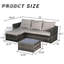 Canapé de patio 4 places - gris avec coussins et mobilier de table basse en verre trempé détachable au chlore près de la piscine-723580517