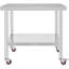 Table de travail 30 po x 36 po x 34 po en acier inoxydable avec tablette réglable à 3 niveaux avec 4 roulettes