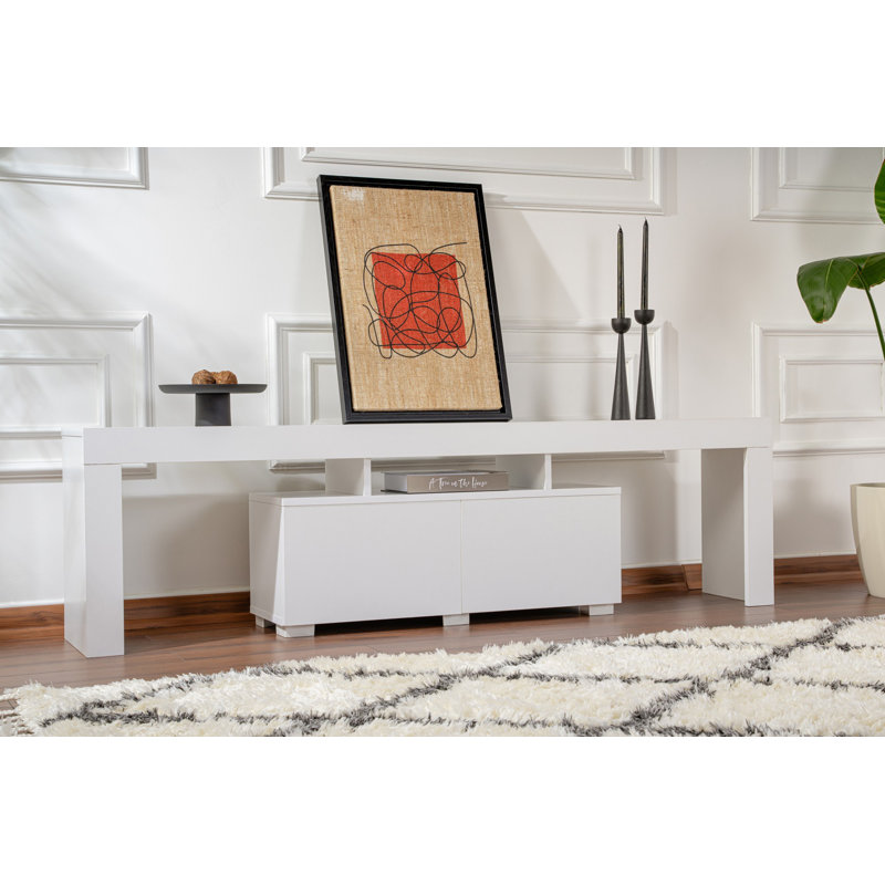 Nordure Unfinished TV Stand for TVs up to 75", White