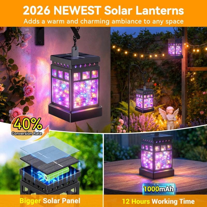 Lanterne solaire 12,8 po à suspendre 12 po