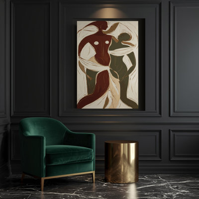 Abstrait art figuratif beige sur toile 53