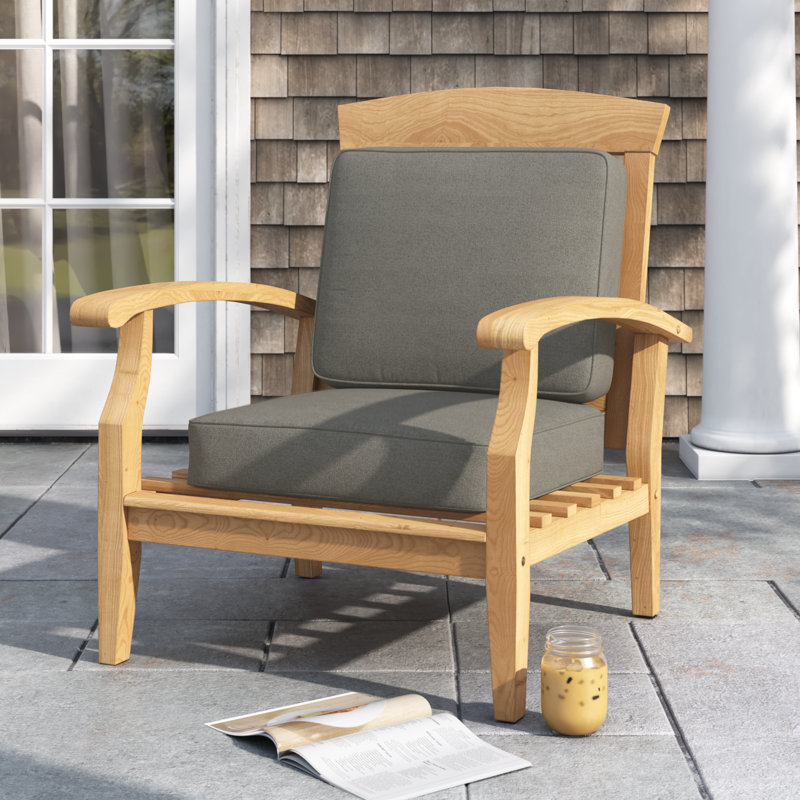 Outdoor Sunbrella Seat/Back Cushion, Canvas Charcoal Sunbrella® Canvas, 22" W x 22" D