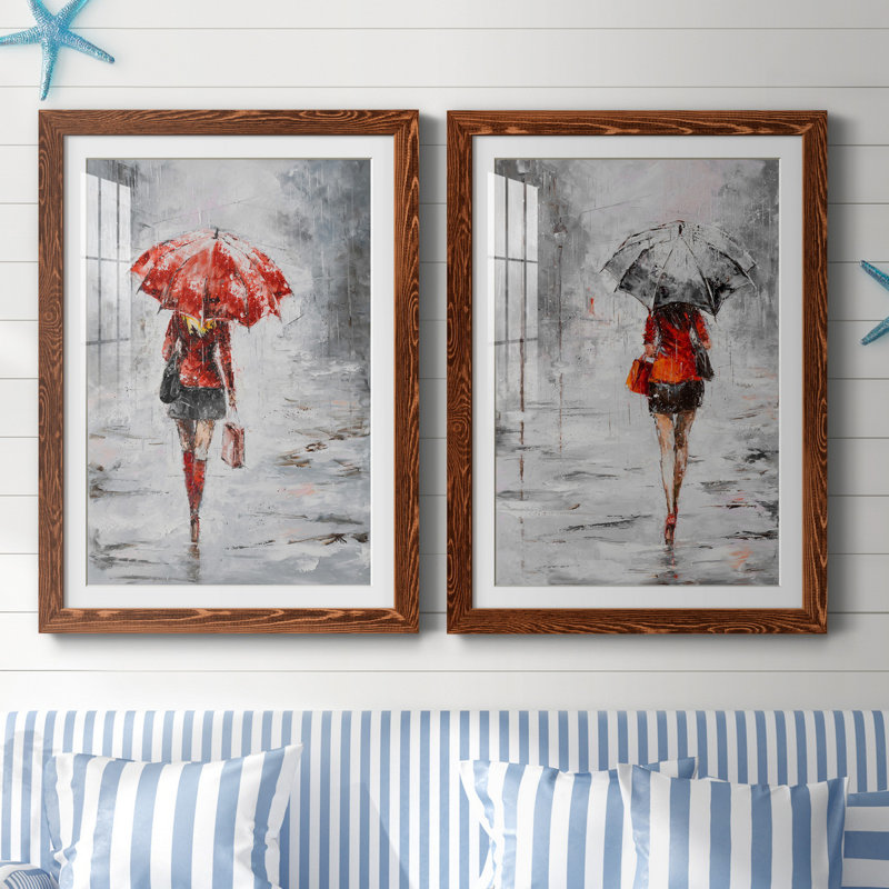 City magasiner III - ensemble de 2 reproductions d'art, H 44 po x l 31 po x P 1 po, Papier avec cadre érable, Blanc