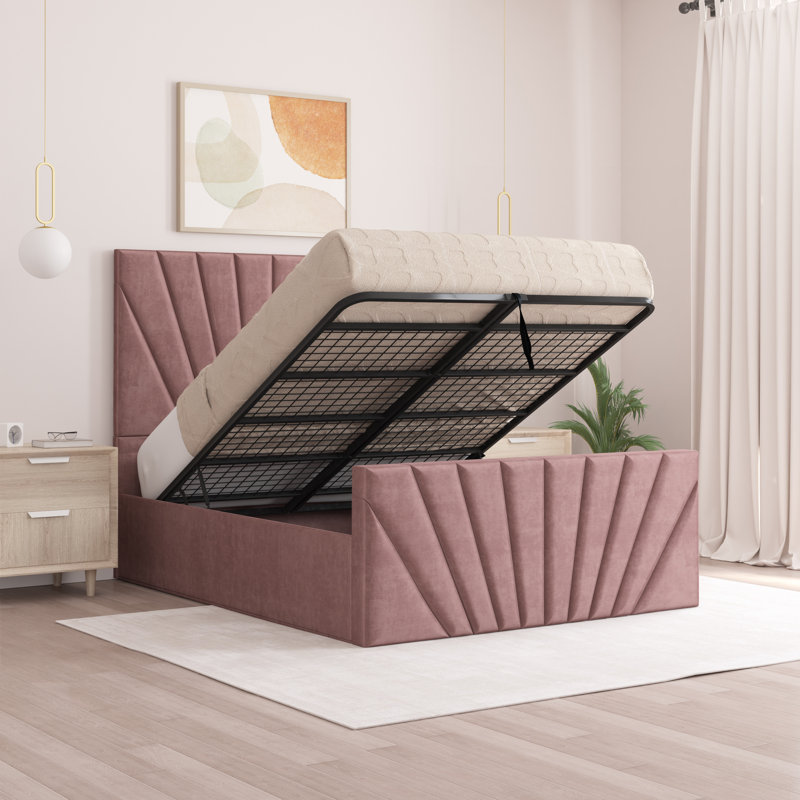 Odolo Upholstered Ottoman Storage Bed, Lilac, Double (4'6)