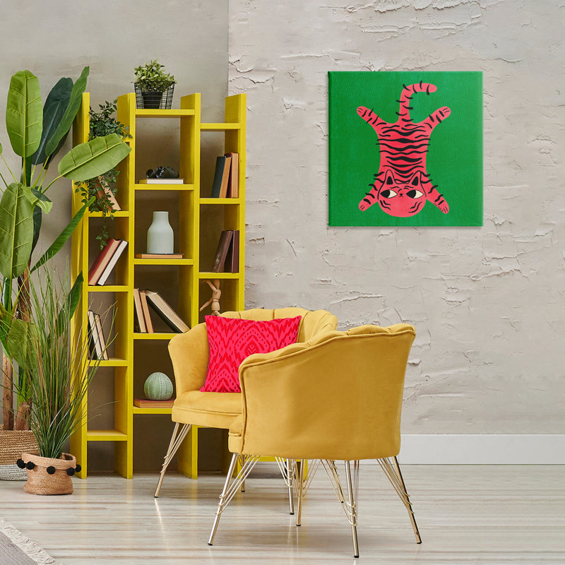 «Funky Retro Cat Pink» par Carrie Cantwell, H 24 po x l 24 po