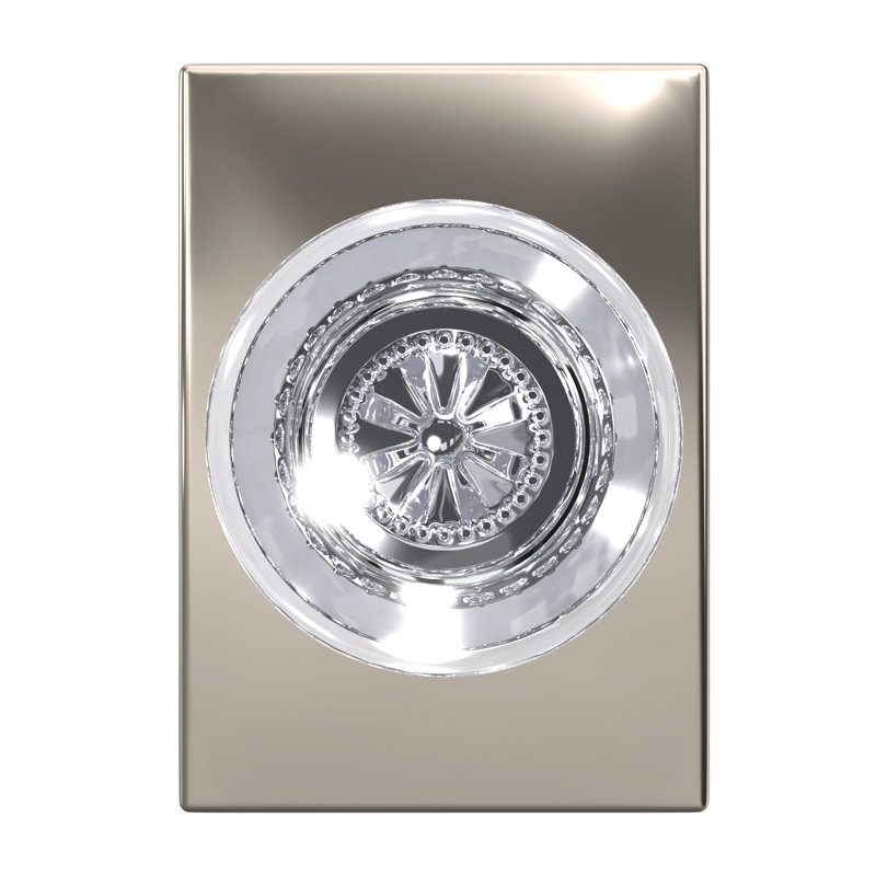 Hobson Non-Turning Glass Knob with Century Trim, Satin Nickel