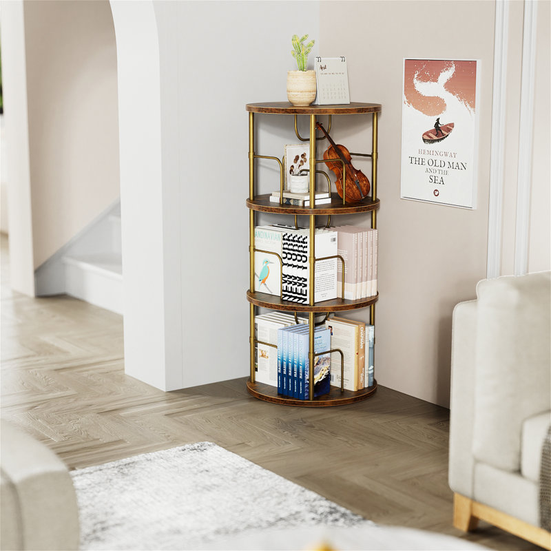 Bibliothèque Mykelti, Brun, (3 tablettes) H 38,1 po x l 17,7 po x P 17,7 po