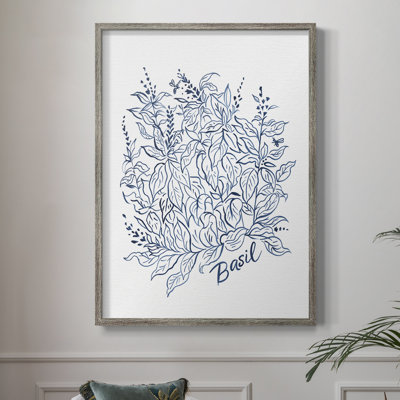 «Summer Herb Garden Sketches I», reproduction encadrée - bois massif
