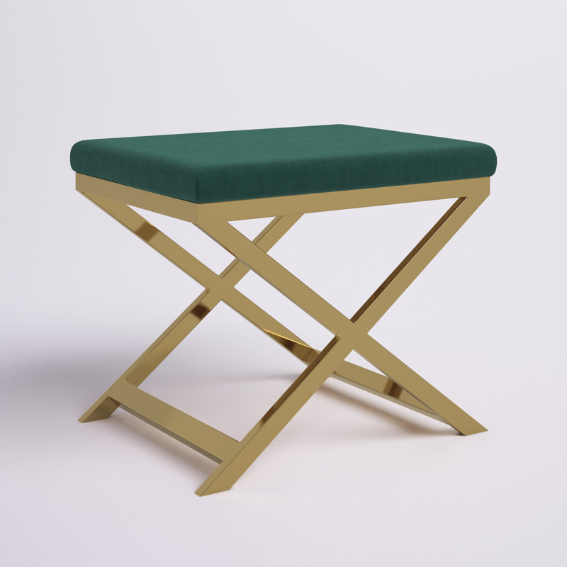 Tabouret d'appoint Axel, Vert, Doré