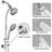 Drill-Free Stainless Steel Slide Bar Combo Rain Showerhead 7-Setting Hand, Dual Shower Head Spa System-129590004