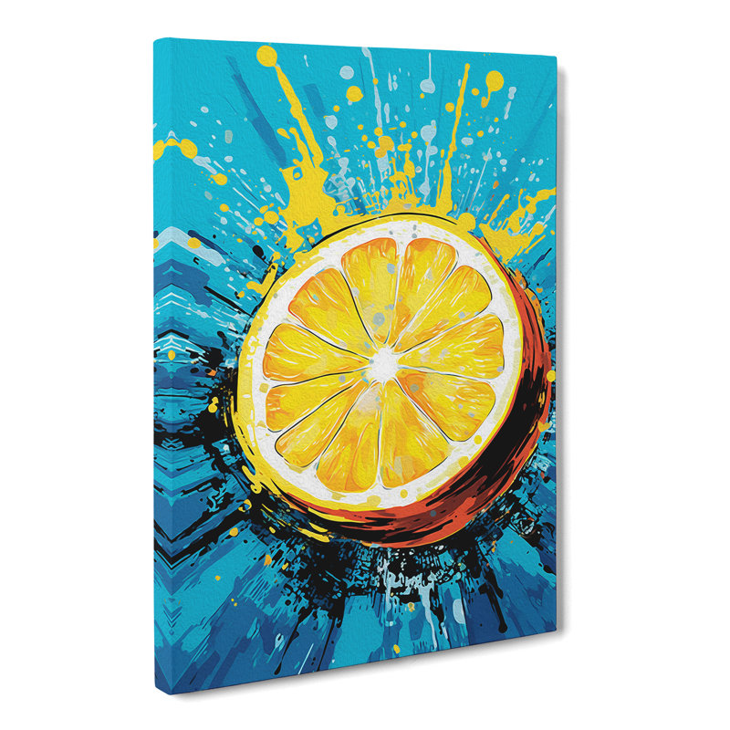 Lemon Fruit Pop Art - No Frame Print, 76cm H x 50cm W x 3cm D