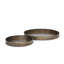Ensemble de 2 plateaux en laiton vieilli rond Bonne bonne