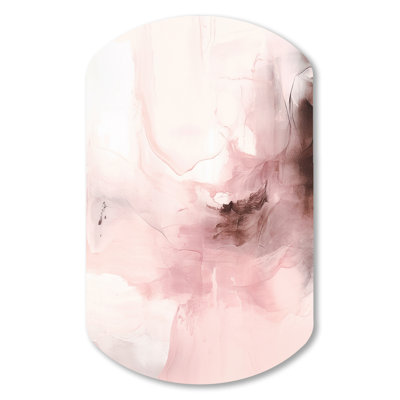 «Pink Delicate Abstract Marble IV», reproduction d'art asymétrique moderne sur métal