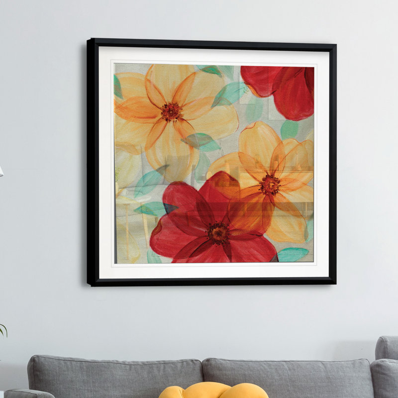 « flash of spring ii », peinture, H 30,5 po x l 30,5 po x P 1,5 po