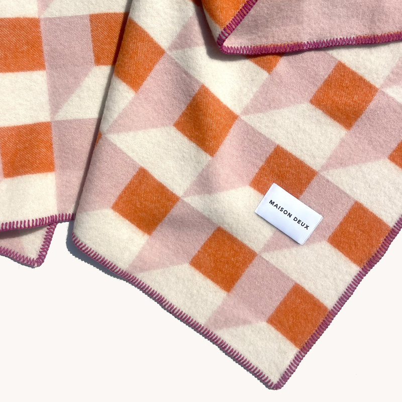 CUBICS Blanket, Pink/Brown