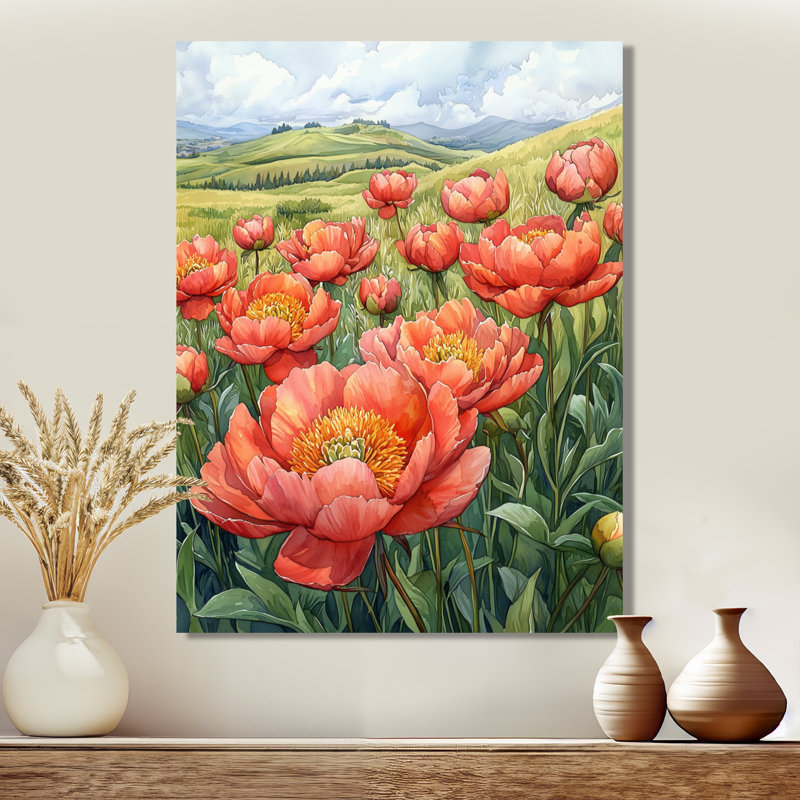Elyria - art mural floral, Toile tendue, Ne s’applique pas, H 20 po x l 12 po