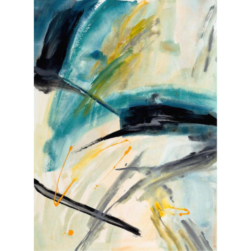 «Unhinged Yellow» par Sara Brown, impression sur toile tendue, Couche de verre, H 33 po x l 24 po x P 1,5 po